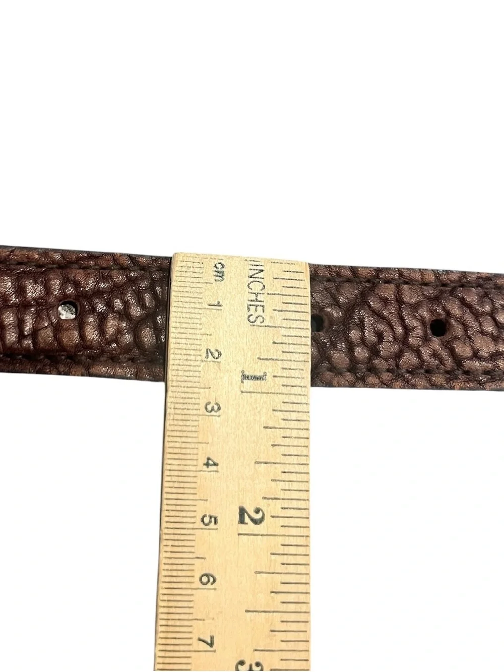 Vintage Full Grain Leather Tooled Conch Silver Toned Belt 32” Western Boho